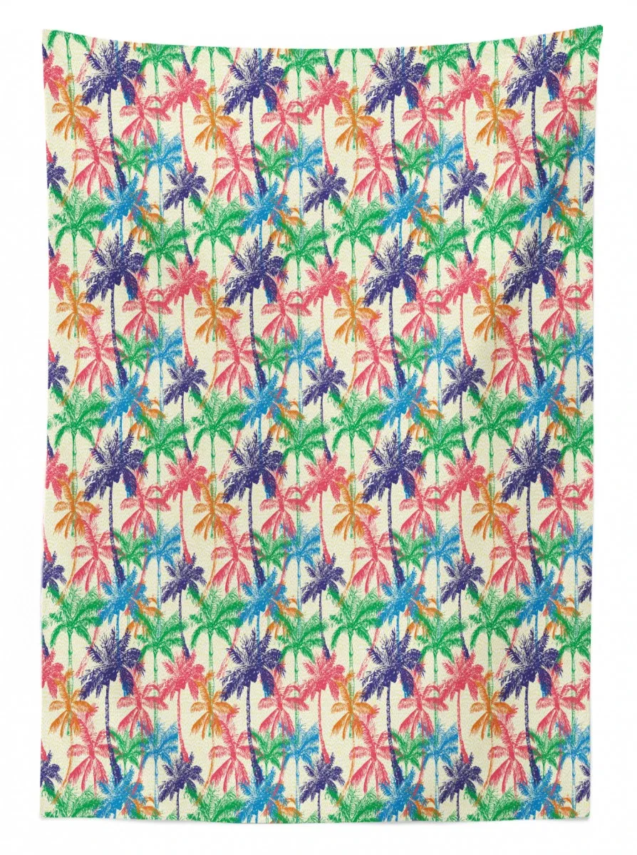 vibrant tropic palm trees 3d printed tablecloth table decor 1076