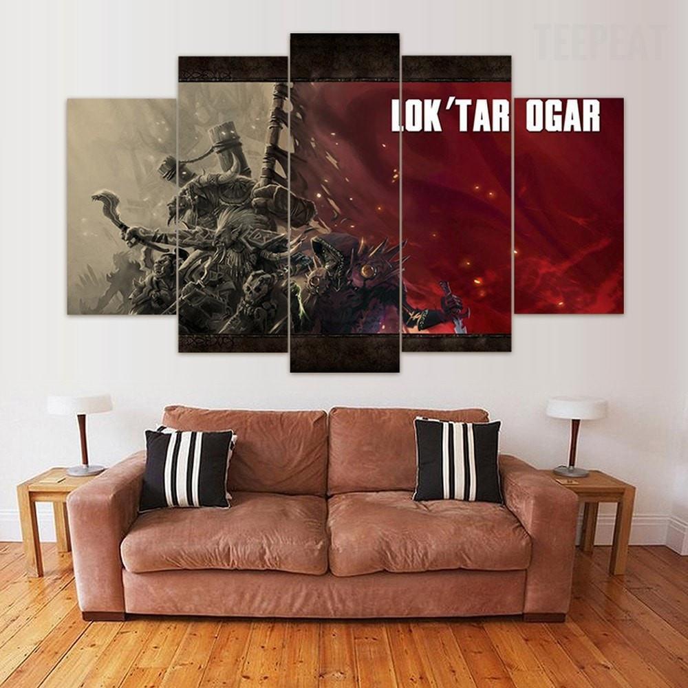 victory or death lok tar ogar abstract 5 panel canvas art wall decor 5848