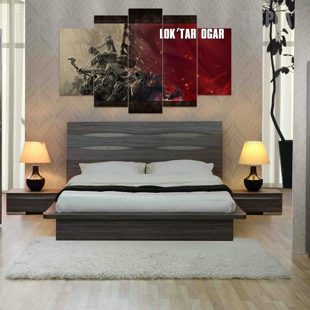 victory or death lok tar ogar abstract 5 panel canvas art wall decor 8750