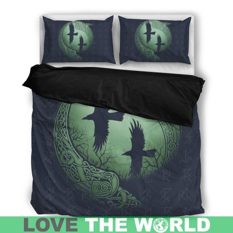 Viking Raven And Odin's Eye Bedding Set Bedroom Decor viking raven and odins eye bedding set bedroom decor 5177