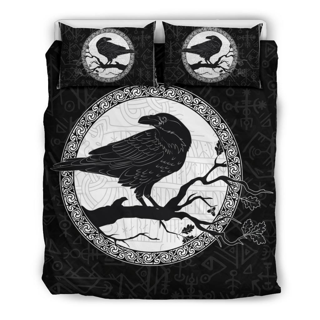 viking raven black and white bedding set bedroom decor 4057