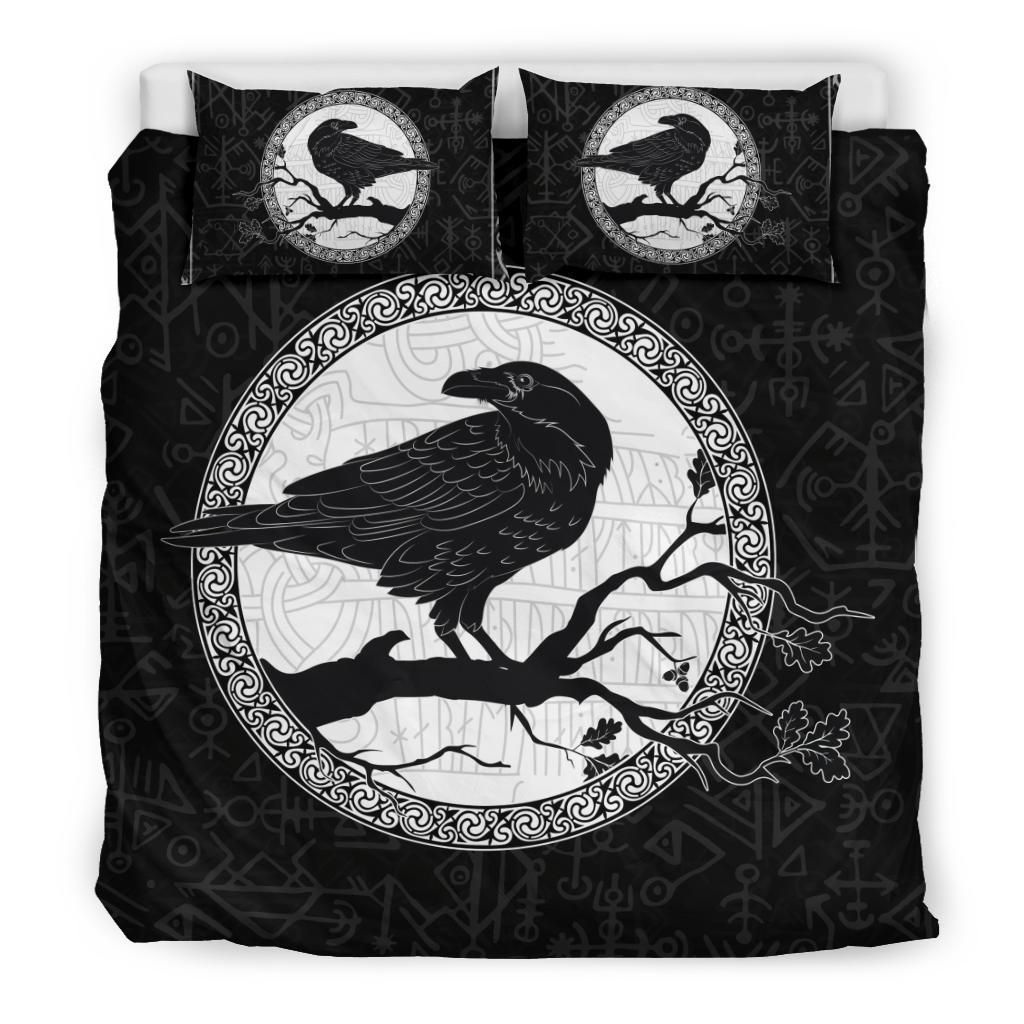 viking raven black and white bedding set bedroom decor 5321