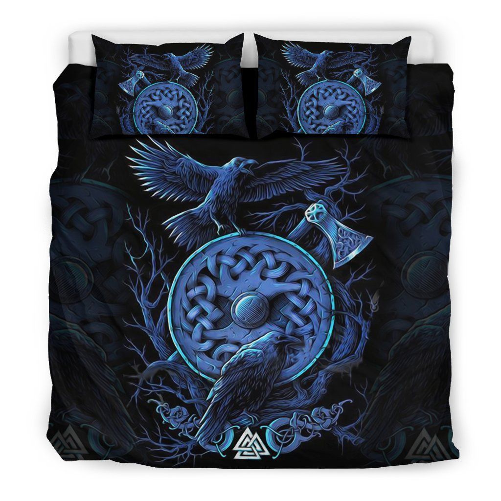 Viking Raven Blue Bedding Set Bedroom Decor viking raven blue bedding set bedroom decor 2736