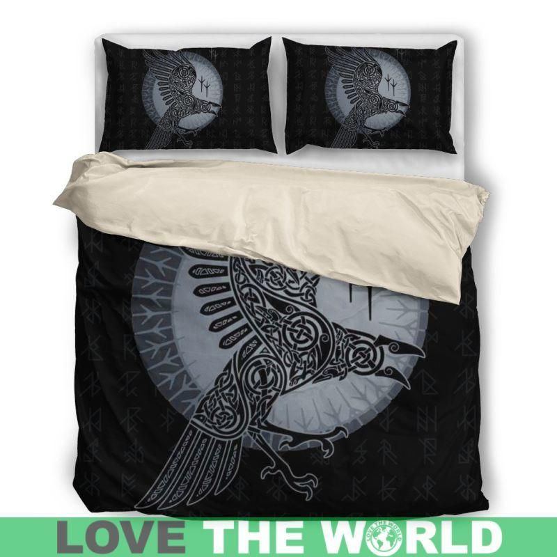 Viking Ravens Black And Grey Bedding Set Bedroom Decor viking ravens black and grey bedding set bedroom decor 8431
