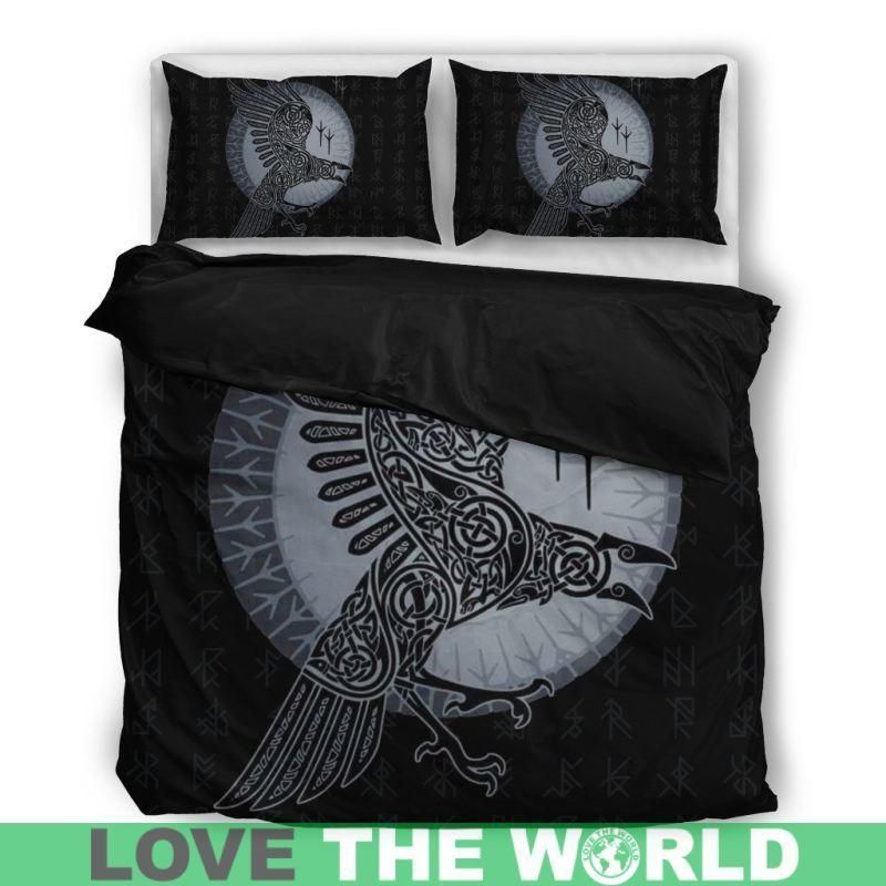 Viking Ravens Black And Grey Bedding Set Bedroom Decor viking ravens black and grey bedding set bedroom decor 8698