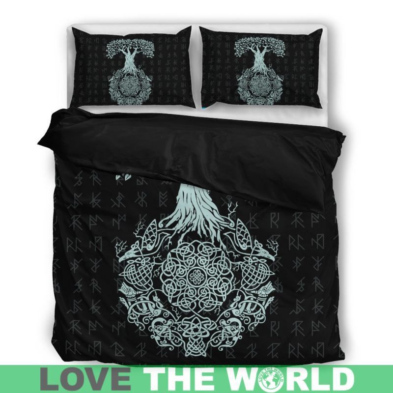 Viking Tree Of Life With Runes Bedding Set Bedroom Decor viking tree of life with runes bedding set bedroom decor 6387