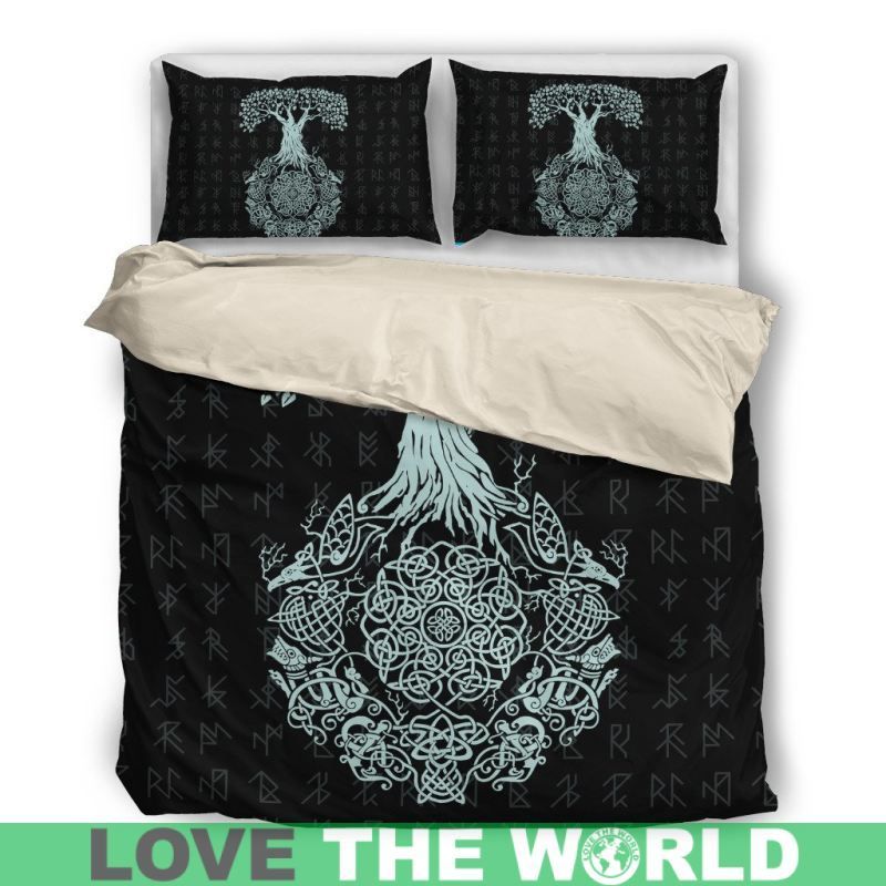 Viking Tree Of Life With Runes Bedding Set Bedroom Decor viking tree of life with runes bedding set bedroom decor 7733