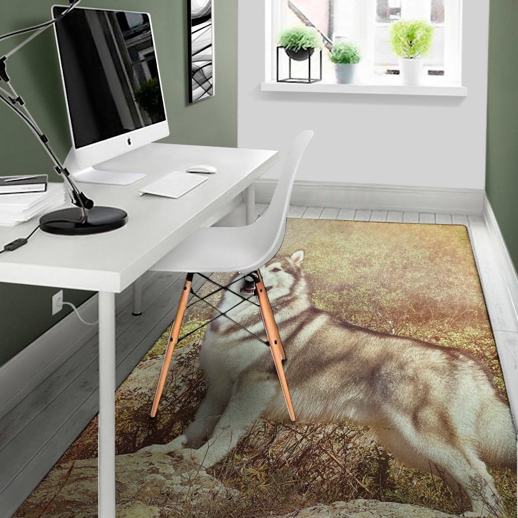 vintage alaskan malamute print area rug floor decor 3117