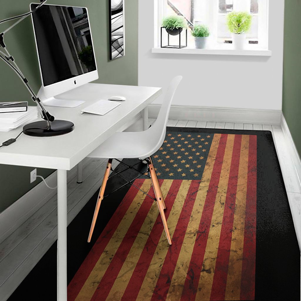 vintage american flag print area rug floor decor 8913