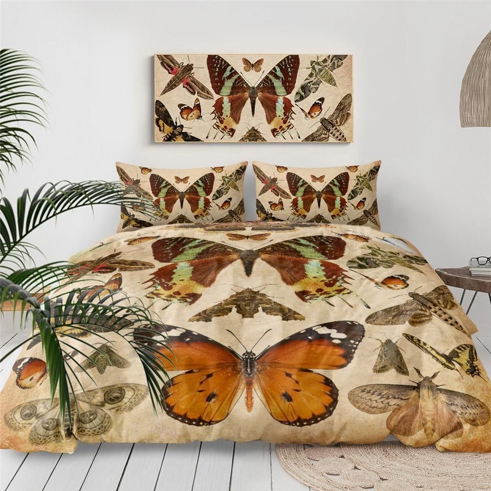Vintage Butterflies Collection Duvet Cover Bedding Set vintage butterflies collection duvet cover bedding set 3134