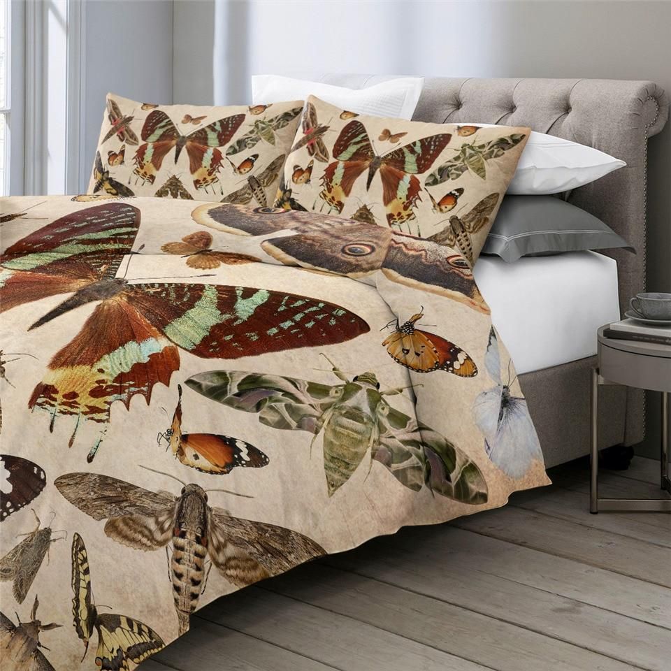 Vintage Butterflies Collection Duvet Cover Bedding Set vintage butterflies collection duvet cover bedding set 5436