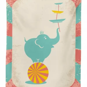 vintage circus elephant 3d printed tablecloth table decor 2029