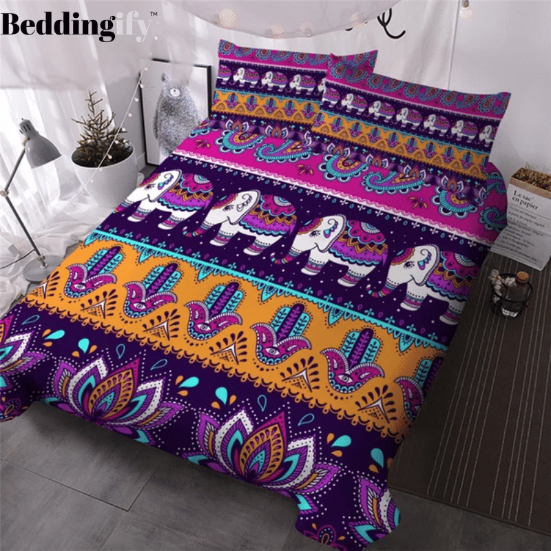 vintage elephant pattern duvet cover bedding set 5328