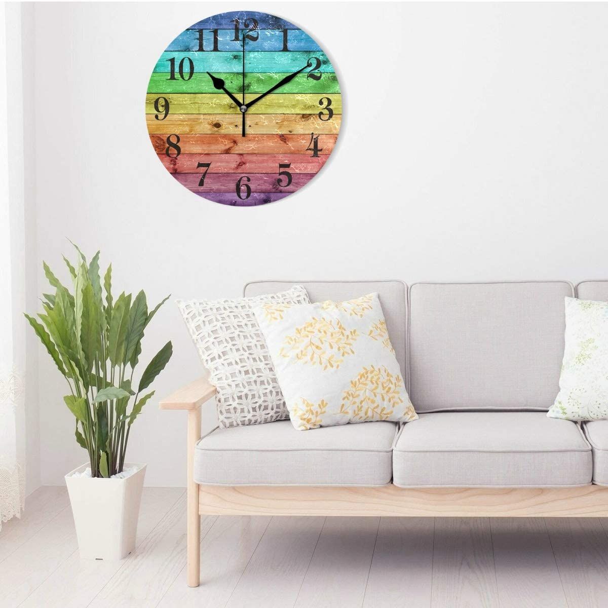vintage farmhouse wooden pattern printed wall clock 3378