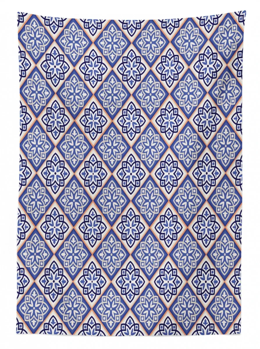 vintage floral rhombuses 3d printed tablecloth table decor 1301