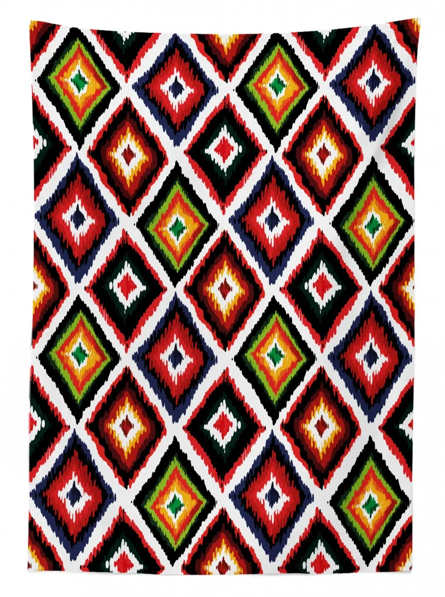 vintage folk border 3d printed tablecloth table decor 1070