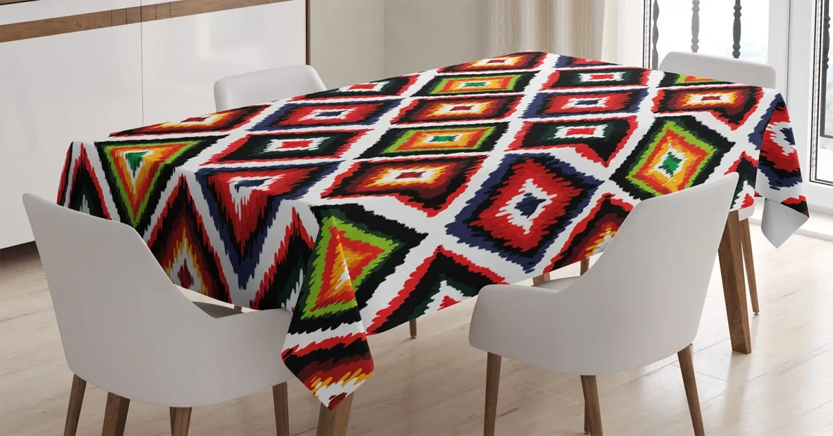 vintage folk border 3d printed tablecloth table decor 5344