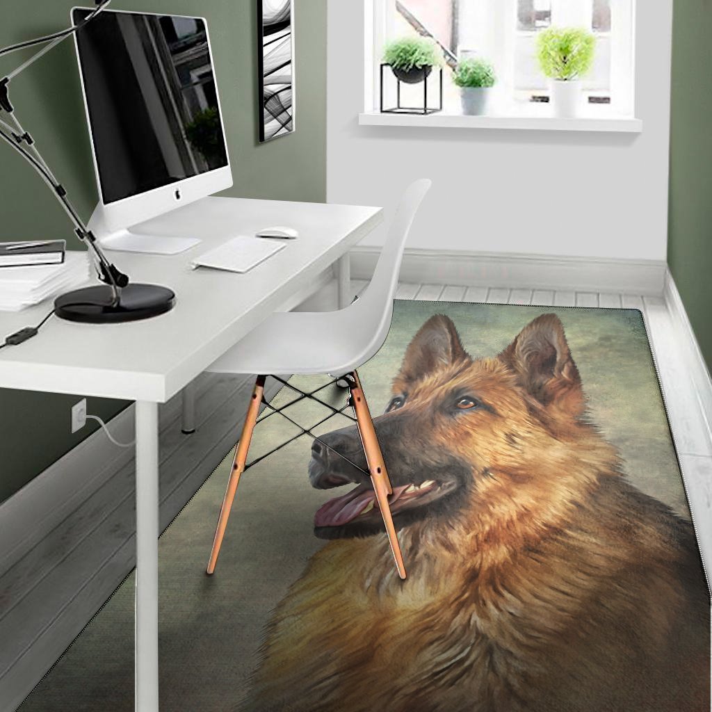 vintage german shepherd portrait print area rug floor decor 3101