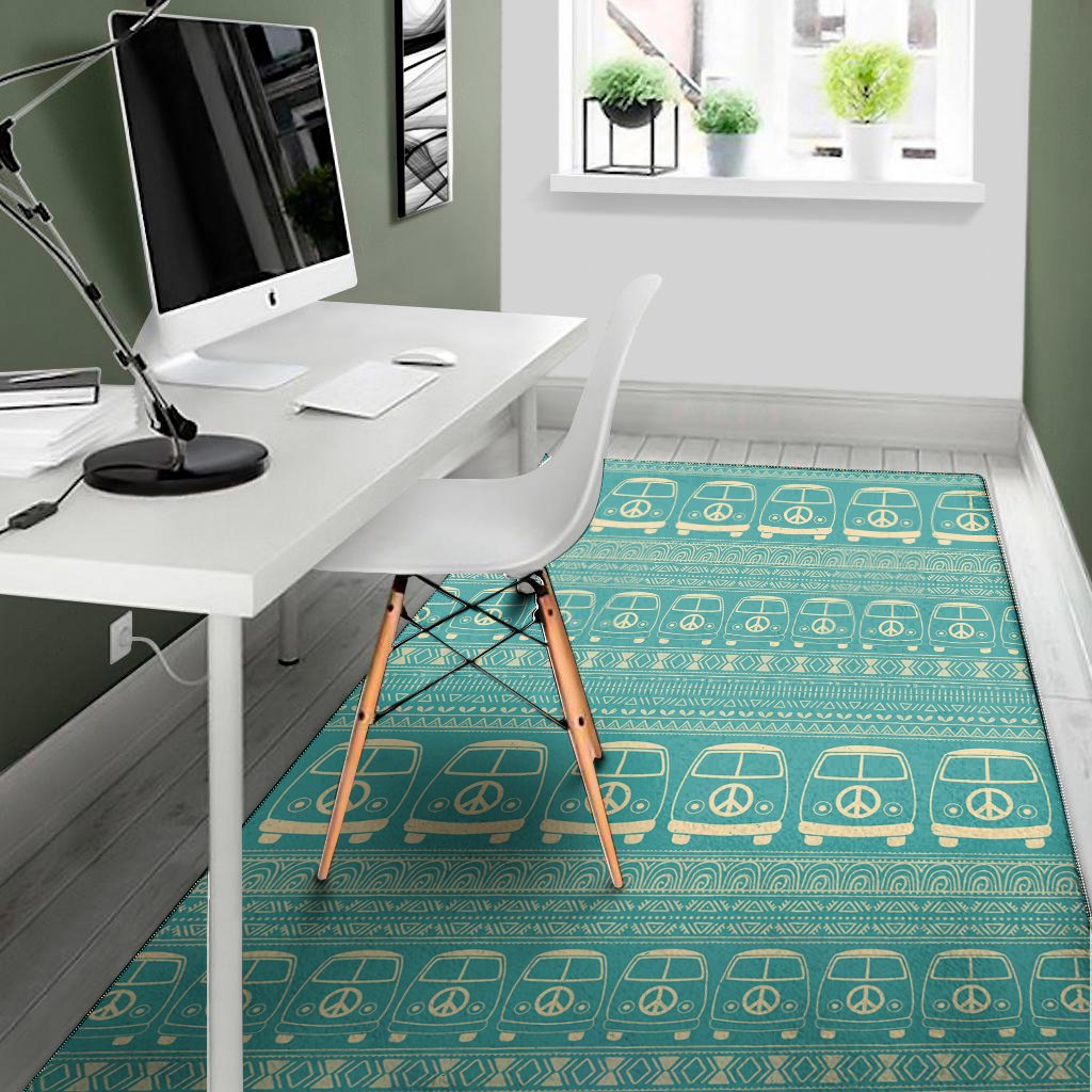 vintage hippie van pattern print area rug floor decor 6164