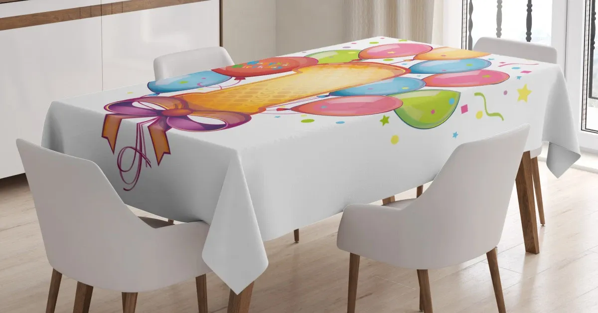 Vintage Kids Birthday 3D Printed Tablecloth Table Decor vintage kids birthday 3d printed tablecloth table decor 7690