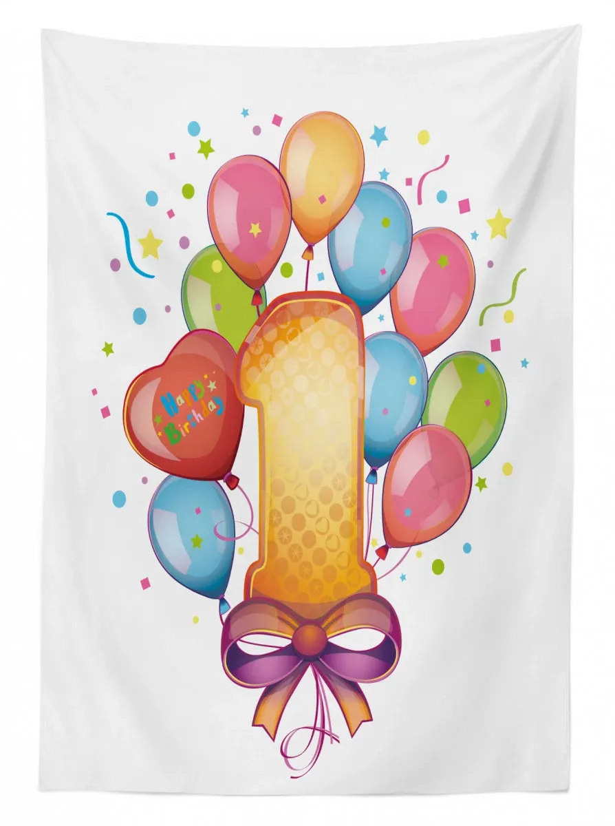 Vintage Kids Birthday 3D Printed Tablecloth Table Decor vintage kids birthday 3d printed tablecloth table decor 8663