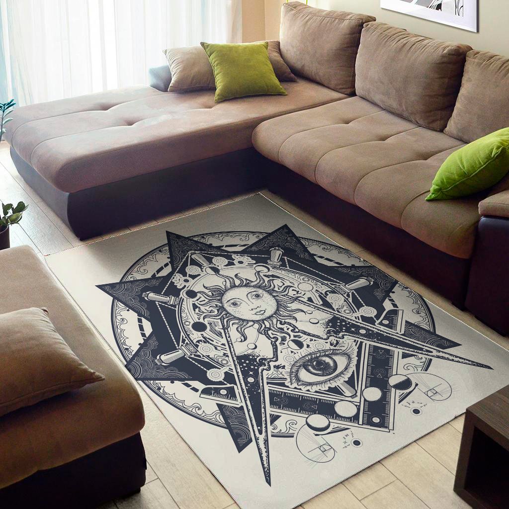 vintage masonic freemasonry print area rug floor decor 7043