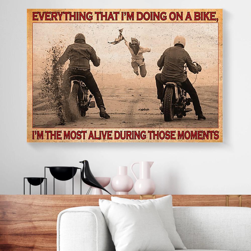 vintage motorbike racing horizontal canvas prints wall art decor 1795