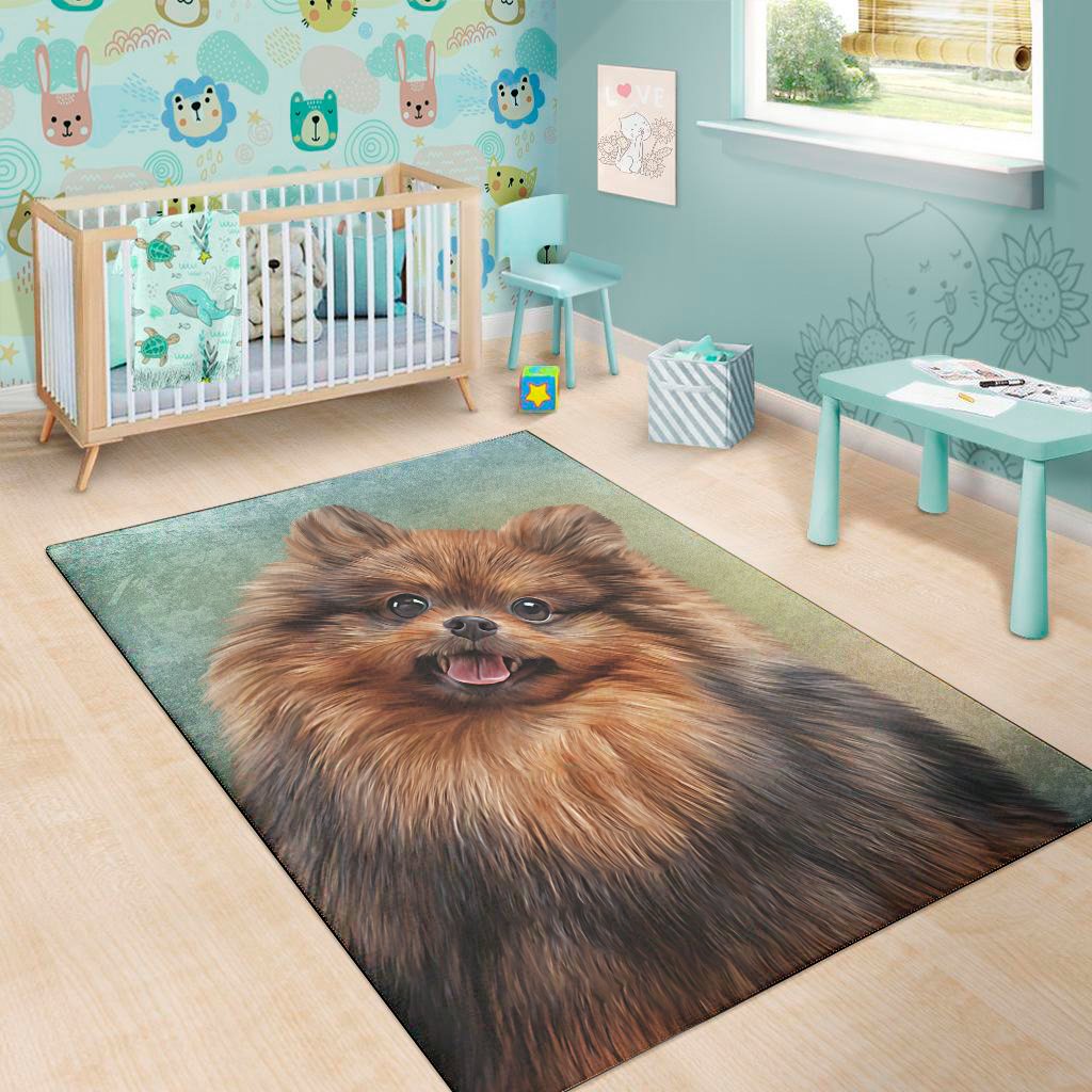 vintage pomeranian portrait area rug floor decor 1191