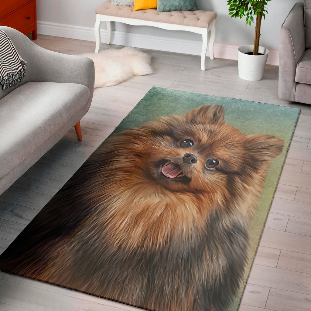 vintage pomeranian portrait area rug floor decor 6183