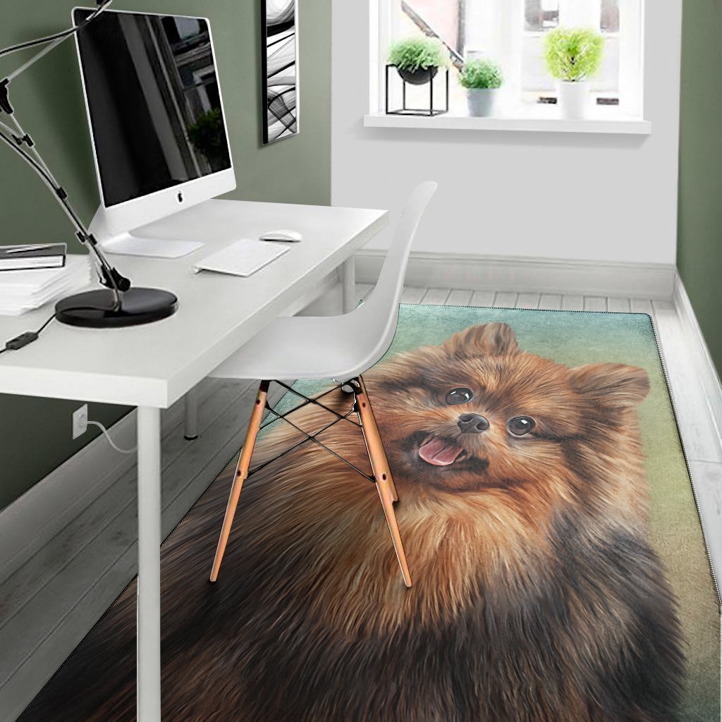 vintage pomeranian portrait area rug floor decor 6387