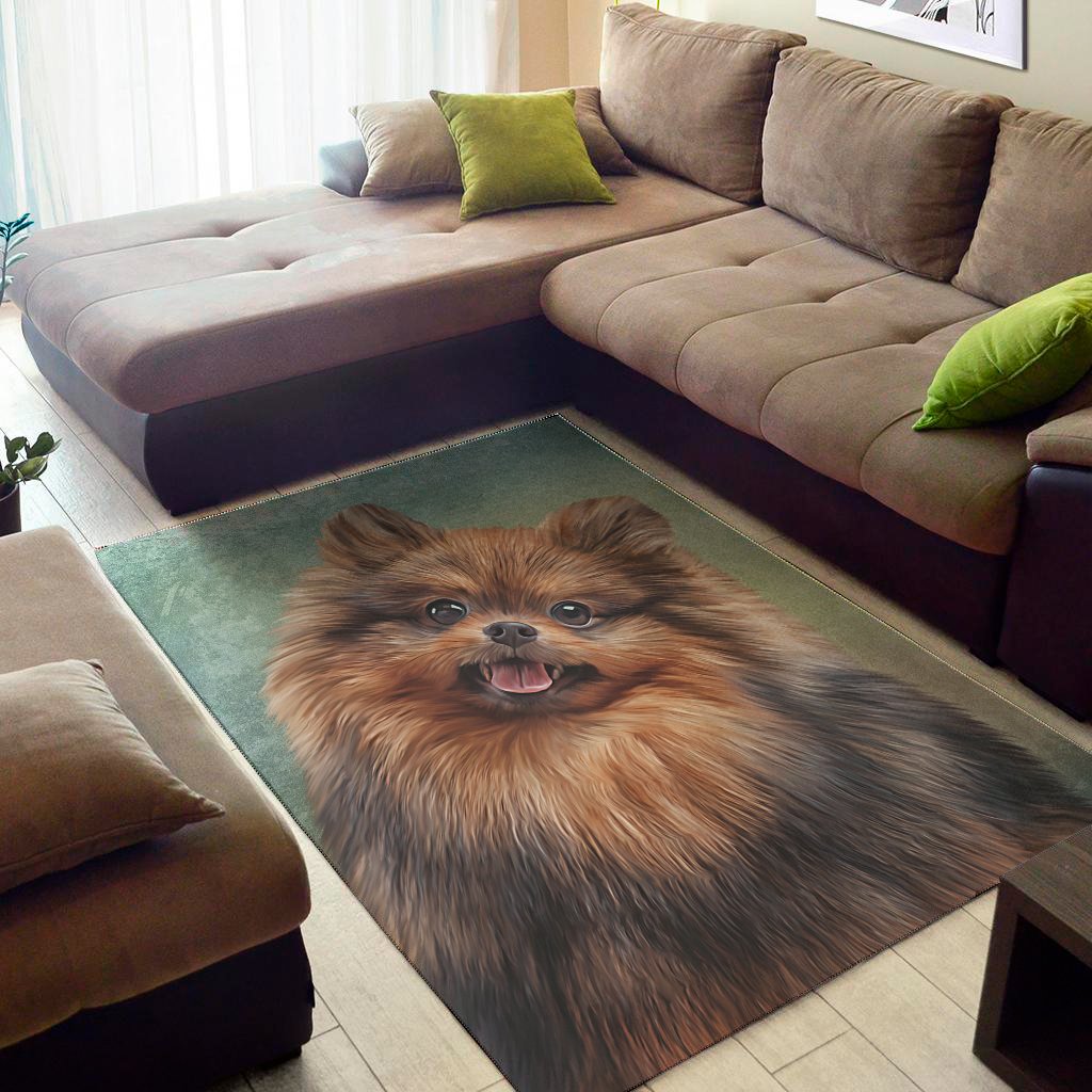 vintage pomeranian portrait area rug floor decor 7101
