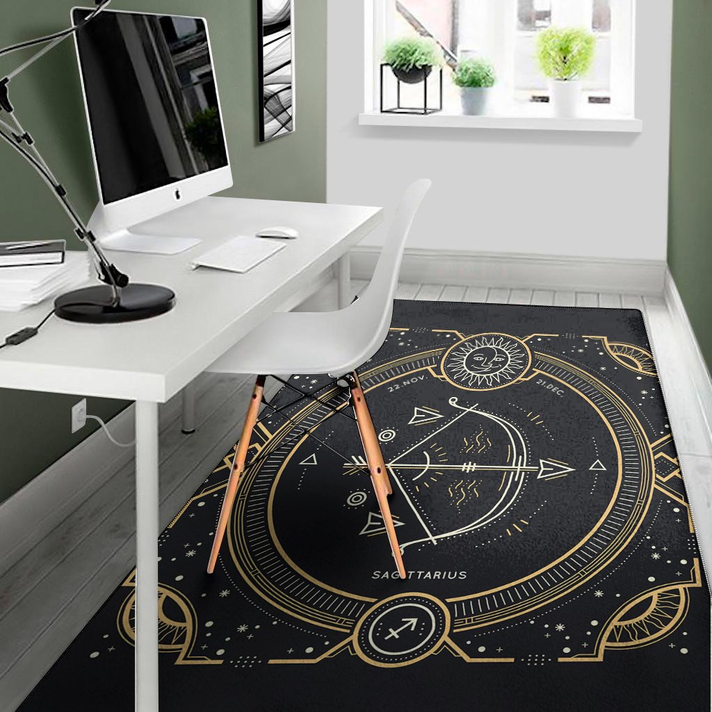vintage sagittarius zodiac sign print area rug floor decor 4591