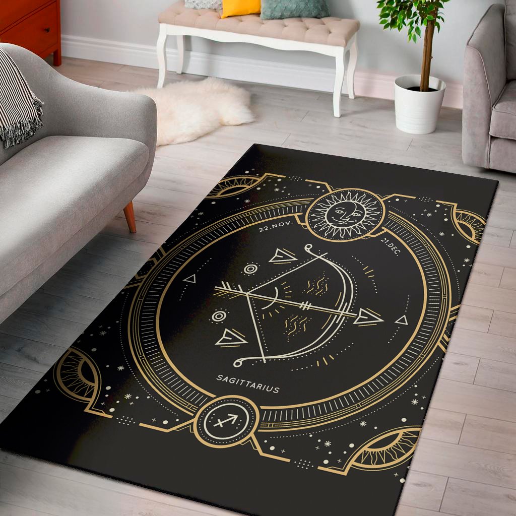 vintage sagittarius zodiac sign print area rug floor decor 5529