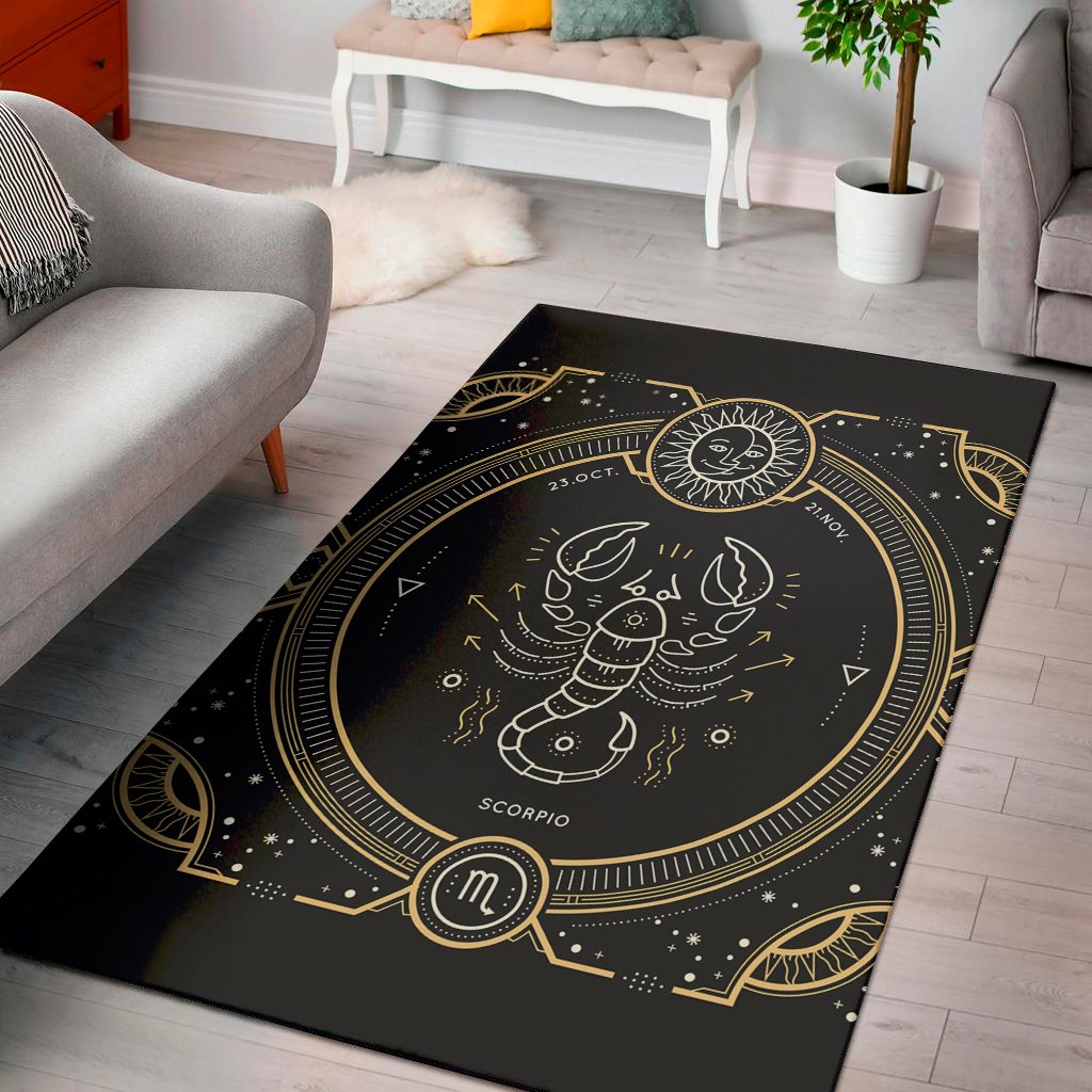 vintage scorpio zodiac sign print area rug floor decor 3245