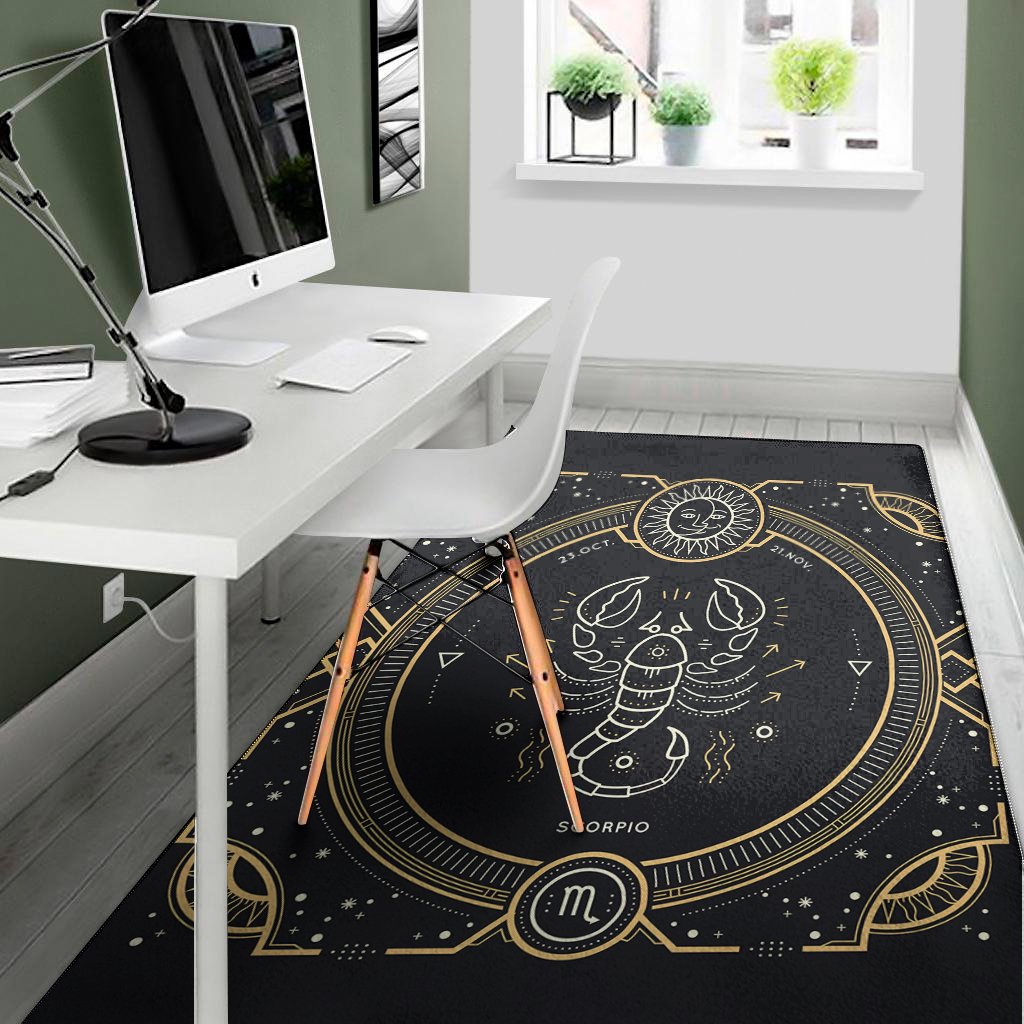vintage scorpio zodiac sign print area rug floor decor 4730