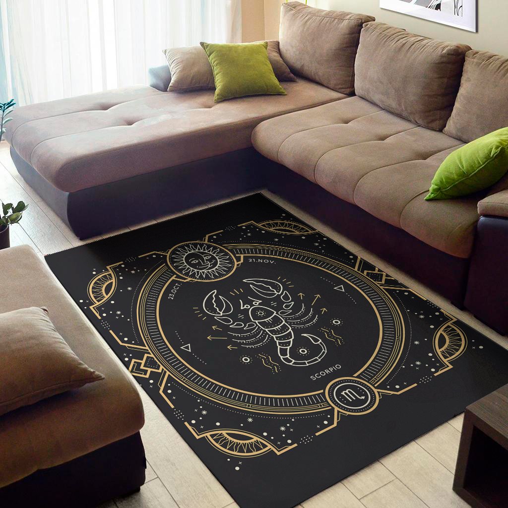 vintage scorpio zodiac sign print area rug floor decor 5110