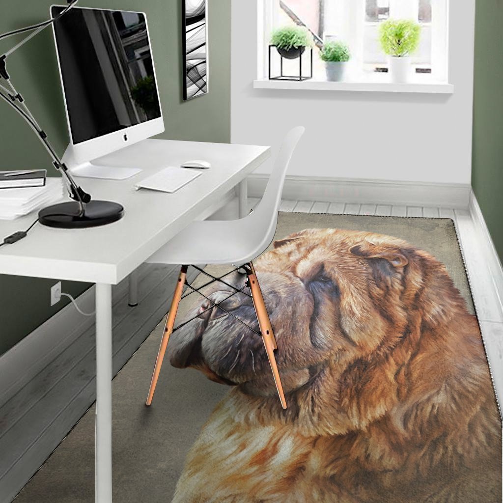 vintage shar pei print area rug floor decor 4525