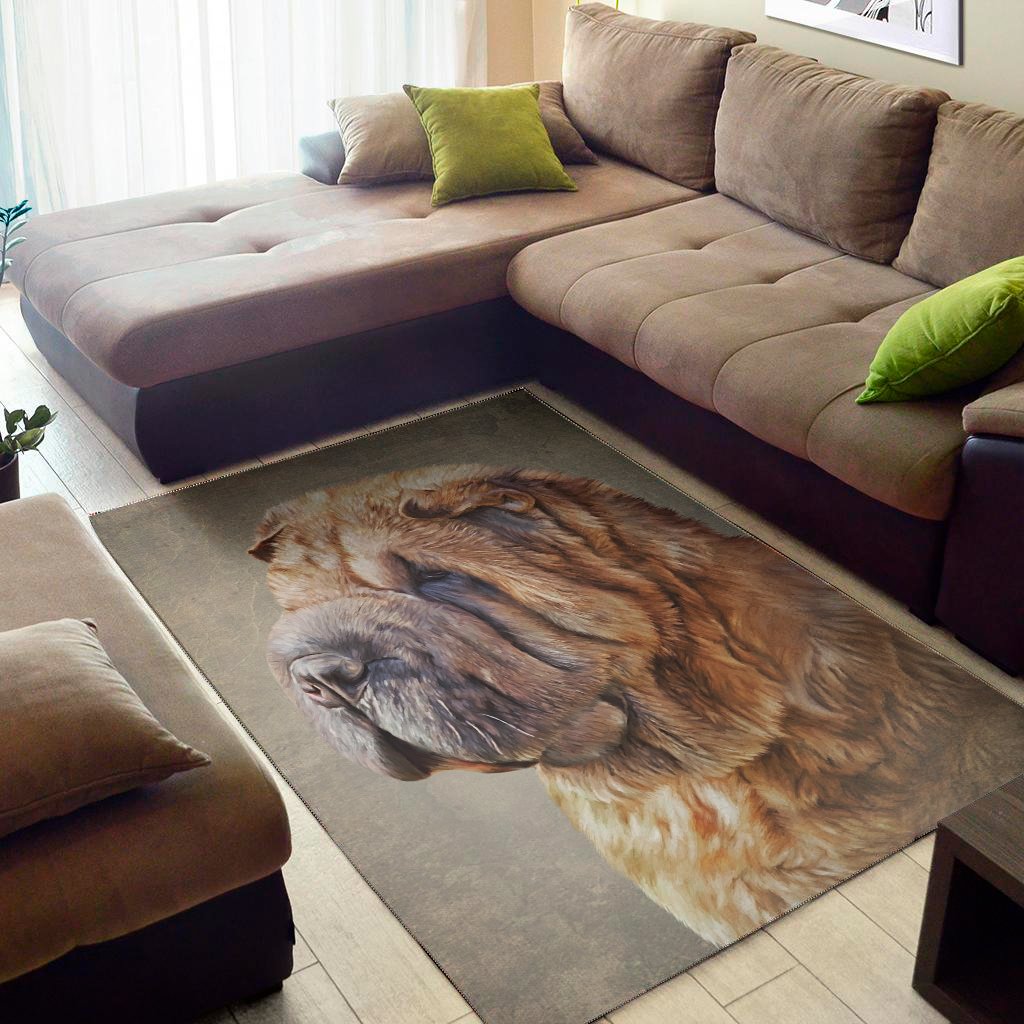 vintage shar pei print area rug floor decor 5994