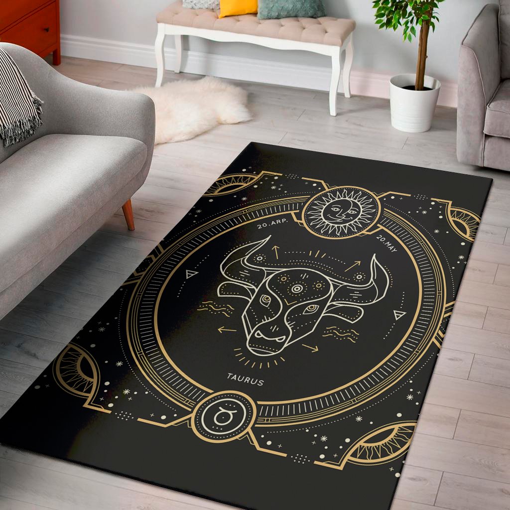 Vintage Taurus Zodiac Sign Print Area Rug Floor Decor vintage taurus zodiac sign print area rug floor decor 6141