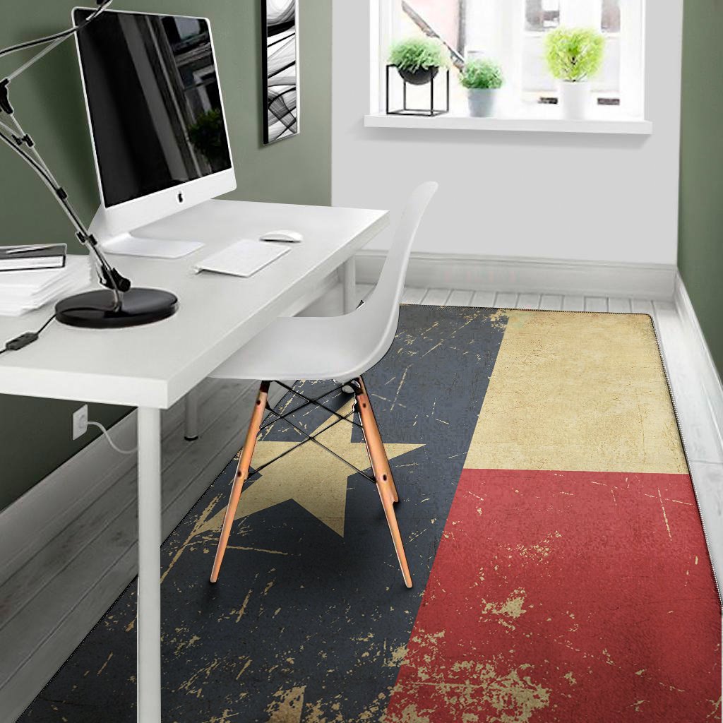 Vintage Texas Flag Print Area Rug Floor Decor