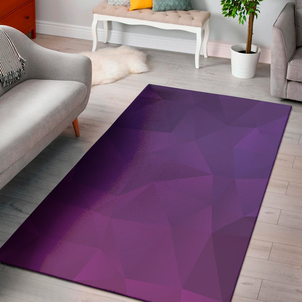 violet polygonal geometric print area rug floor decor 4351