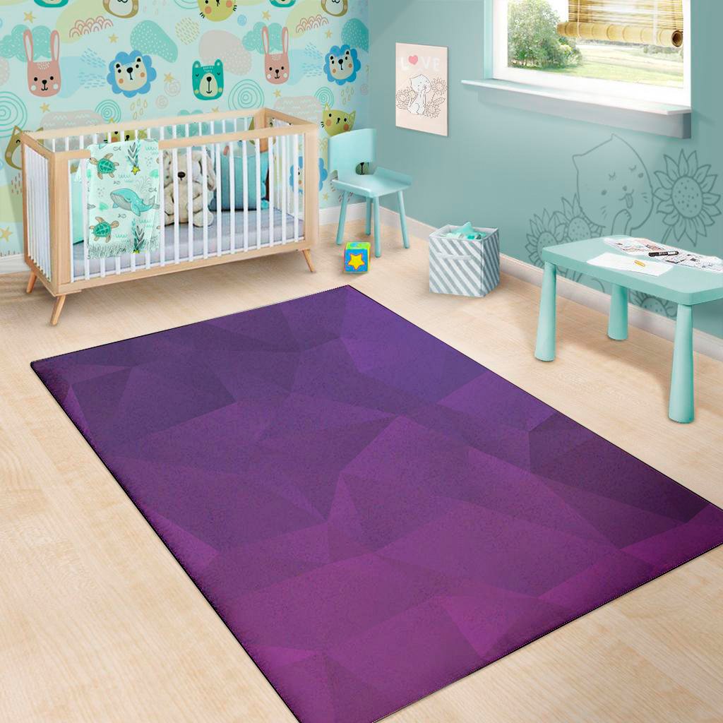 violet polygonal geometric print area rug floor decor 6693