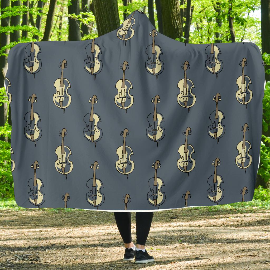 Violin Print Pattern Hooded Blanket Cloak Blanket violin print pattern hooded blanket cloak blanket 3639