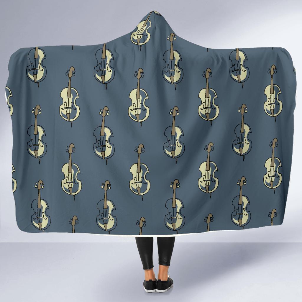 Violin Print Pattern Hooded Blanket Cloak Blanket violin print pattern hooded blanket cloak blanket 8918