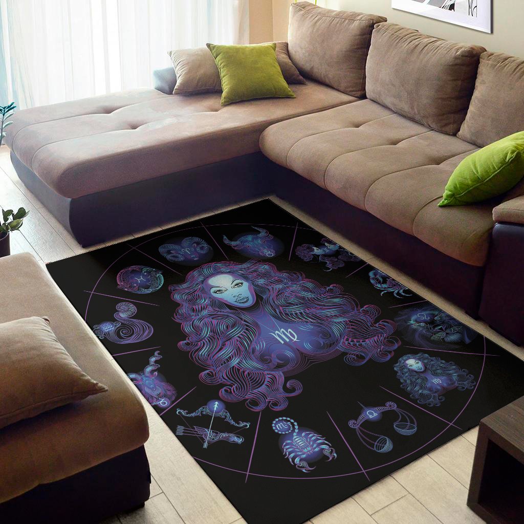 virgo and astrological signs print area rug floor decor 4502