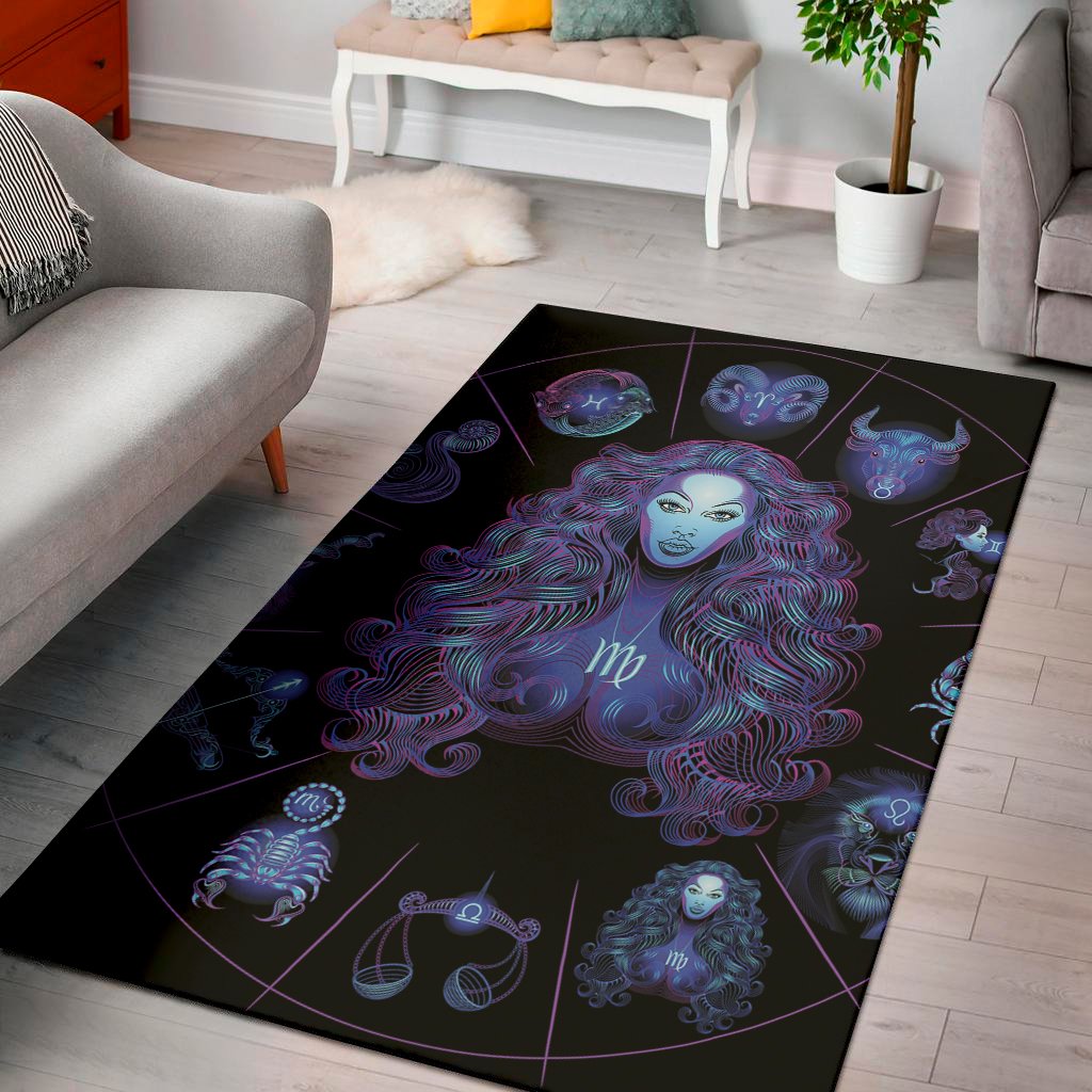 virgo and astrological signs print area rug floor decor 5785