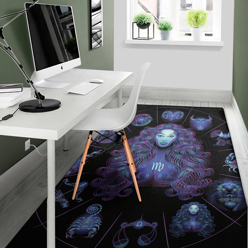 virgo and astrological signs print area rug floor decor 6533