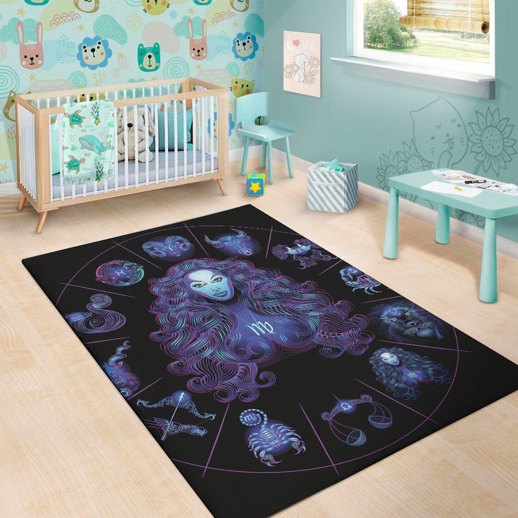virgo and astrological signs print area rug floor decor 8978