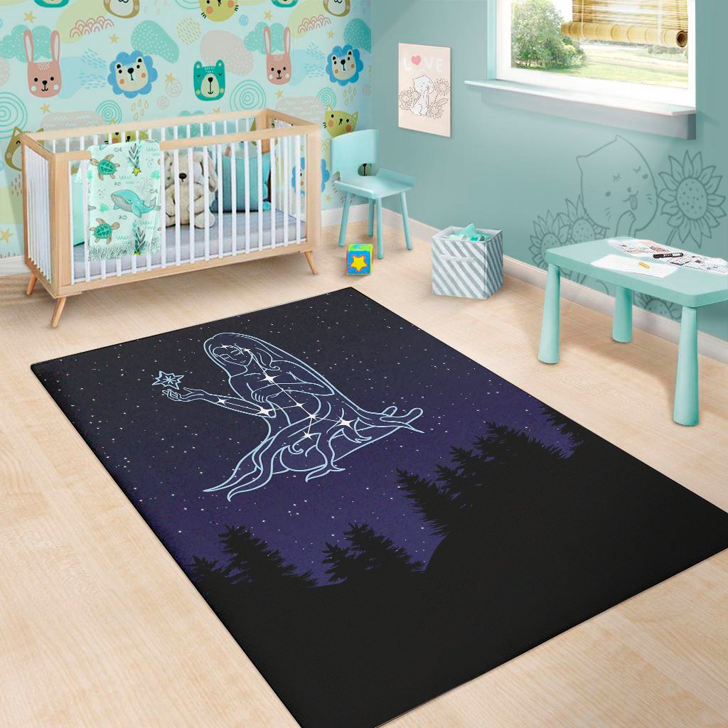 virgo constellation print area rug floor decor 6144