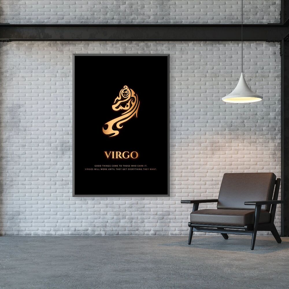 virgo gold motivational positive canvas print wall art decor 6340